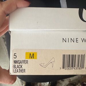 Nine West Black Leather Heels